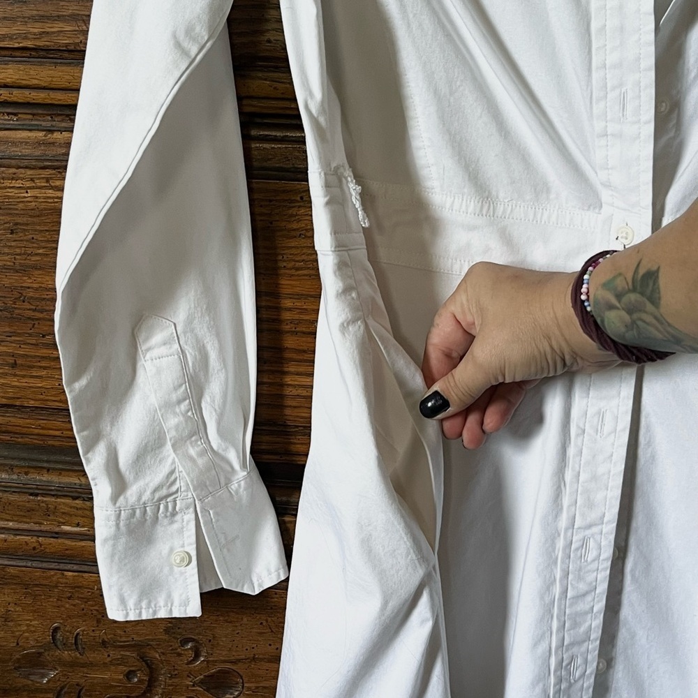 Banana Republic Classic White Long Sleeve Button-Down Shirt Dress - Picture 3 of 6
